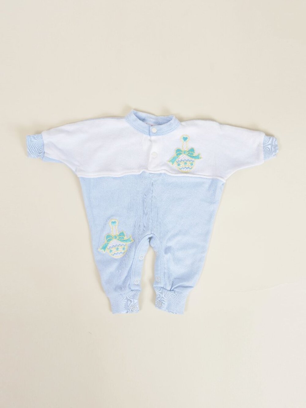 Vintage Baby JK Kaledoscope Designs Blue Ornament Romper One Piece USA Made
